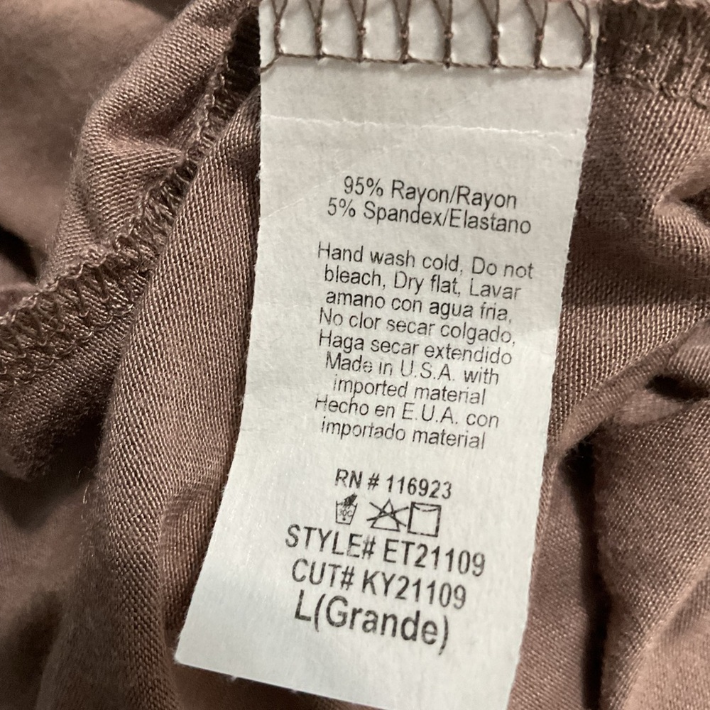 Easel Brown Ruched Top - Picture 5 of 5